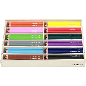 Betzold - 144 Triangular Pens in Wooden Box - Children's Coloring Pencils Coloring Pencils