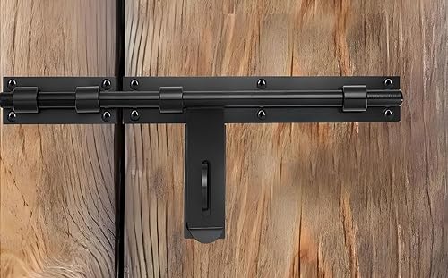 Miniatura 2 de Pestillo de puerta de perno deslizante de 17 pulgadas, grueso para puertas grandes de maderametal, soldadura de montaje facial en el lado