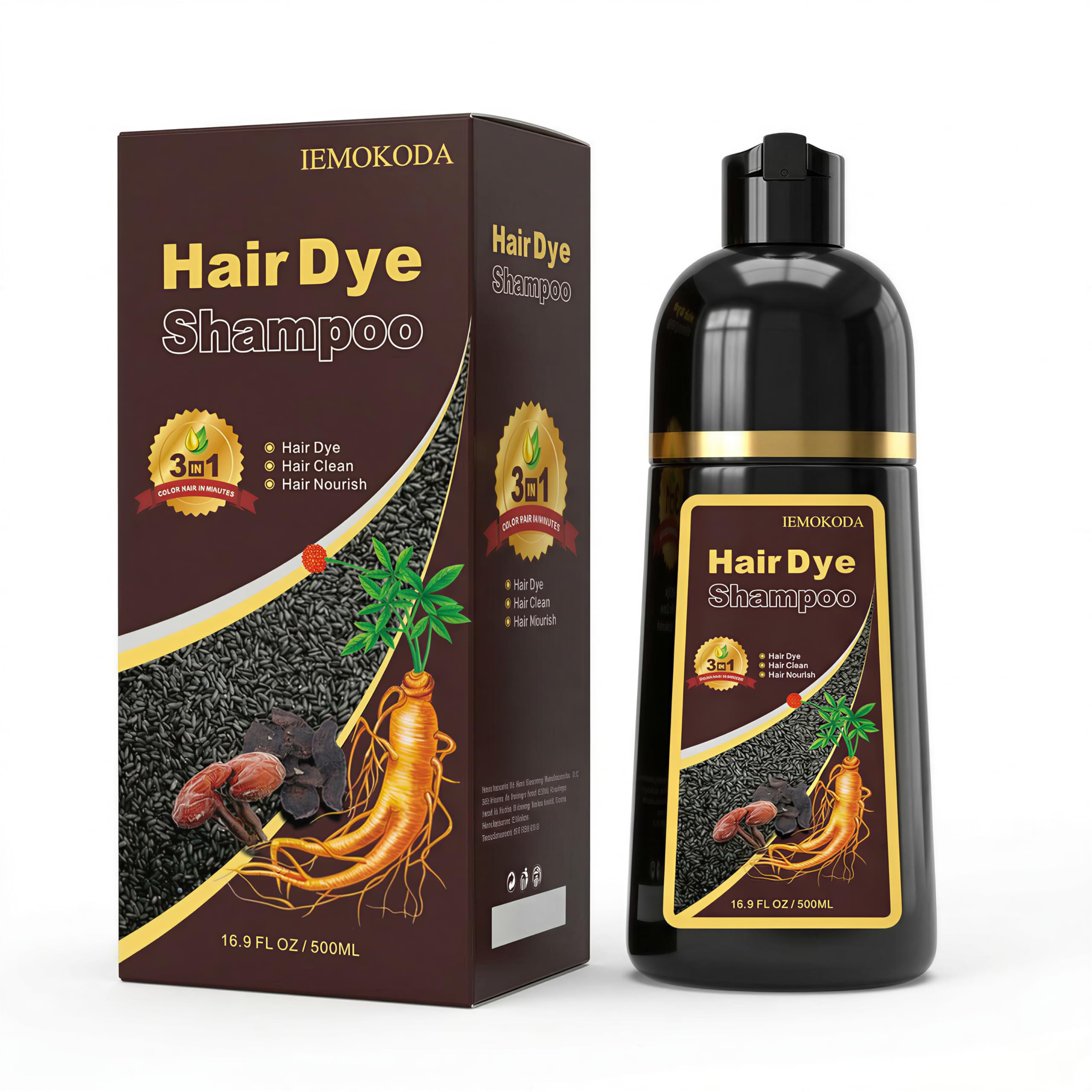 Blonde Brown Hair Dye Shampoo 3 in 1, Instant Natural Hair Color Shampoo Hair Dye for Women & Men, Root Touch Up & Easy To Use & Lasts 3-4 Weeks & All