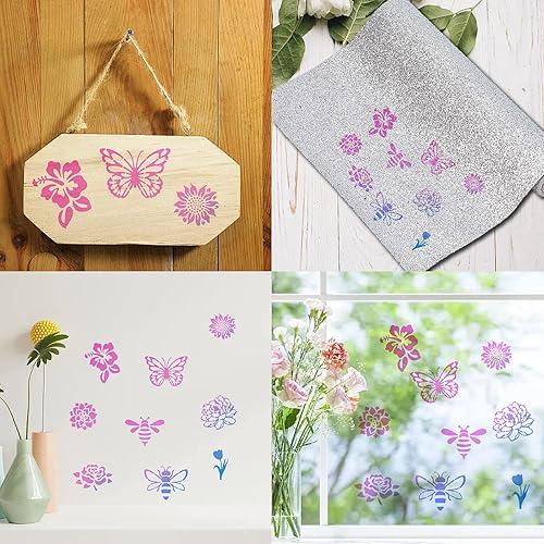 Miniatura 7 de GORGECRAFT Plantillas de troqueles de corte de acero inoxidable de 6.3 x 6.3 pulgadas, reutilizables, barbacoa, alimentos, diario, plantilla, setas,