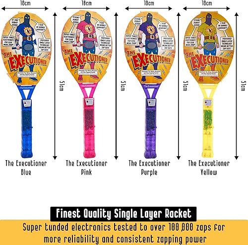 Miniatura 8 de The Executioner Mosquito, avispa, insectos, matamoscas de insectos, raqueta eléctrica de una sola capa para un zapping eficiente en interiores y