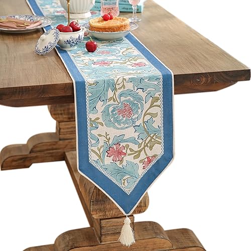 patdrea Camino de mesa de lino con diseño de leopardo para el hogar, cocina, comedor, decoración de fiestas, cenas familiares, 12 x 63 pulgadas