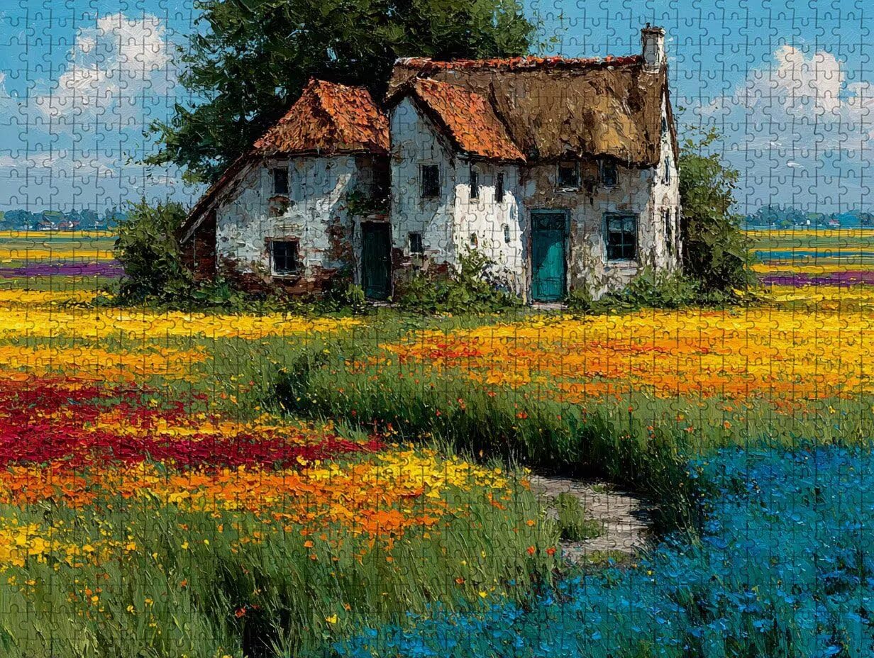Puzzle Drewniany Domek, Krajobraz Puzzle 6000 elementów dorosłych z pudełkiem 179 x 105 cm, rodzinny wypoczynek, gra edukacyjna najwyższej jakości puzzle wyzwanie, dla nastolatka, letnie prezenty, 1