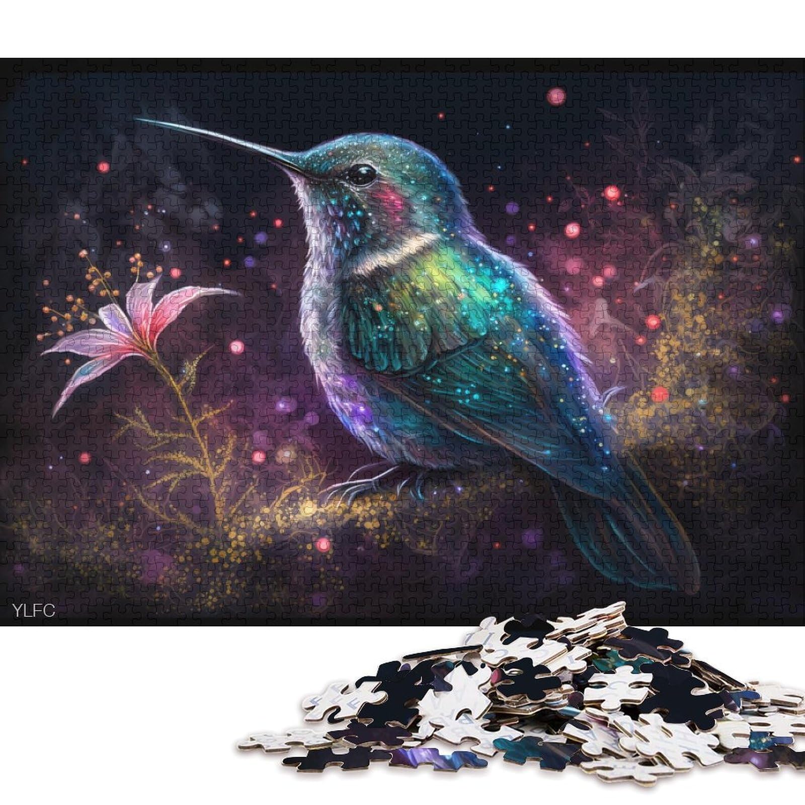 Jigsaw Puzzles for Adults 1000 Piece Hummingbird in The Forest Jigsaw Puzzles for Adults Puzzle Wooden Puzzles Toy Wall Decor 75 * 50cm/1000pcs