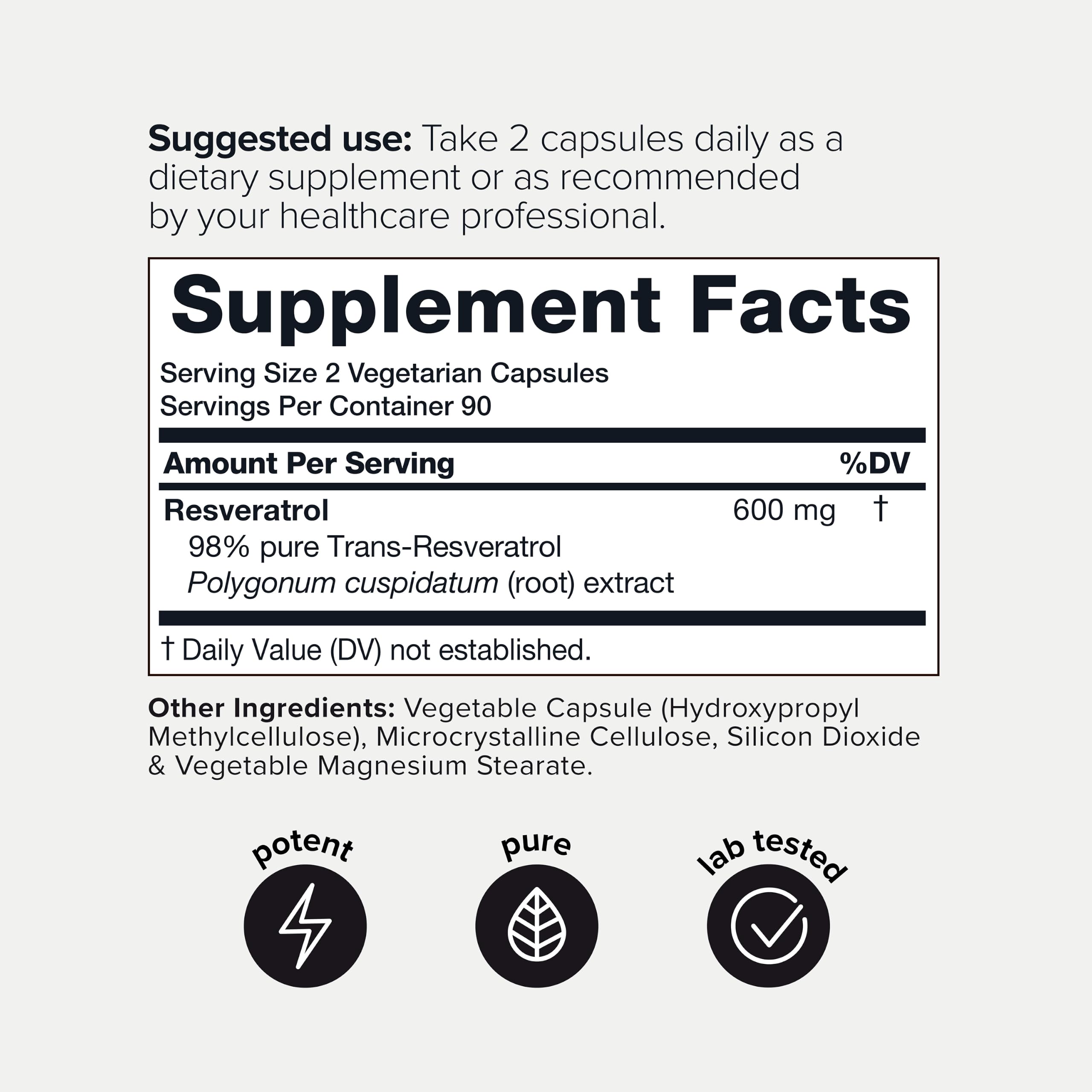 Toniiq NSF Certified Ultra High Purity Resveratrol Capsules — Amazon image 7