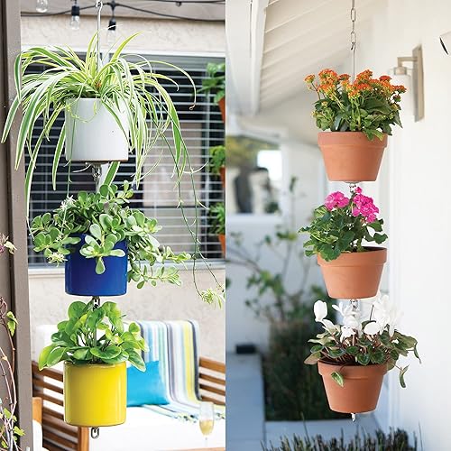 Miniatura 8 de Paquete de tres kits de colgadores de macetas + accesorios - Cuelga y conecta tus macetas de barro, acero inoxidable, para interiores y exteriores,