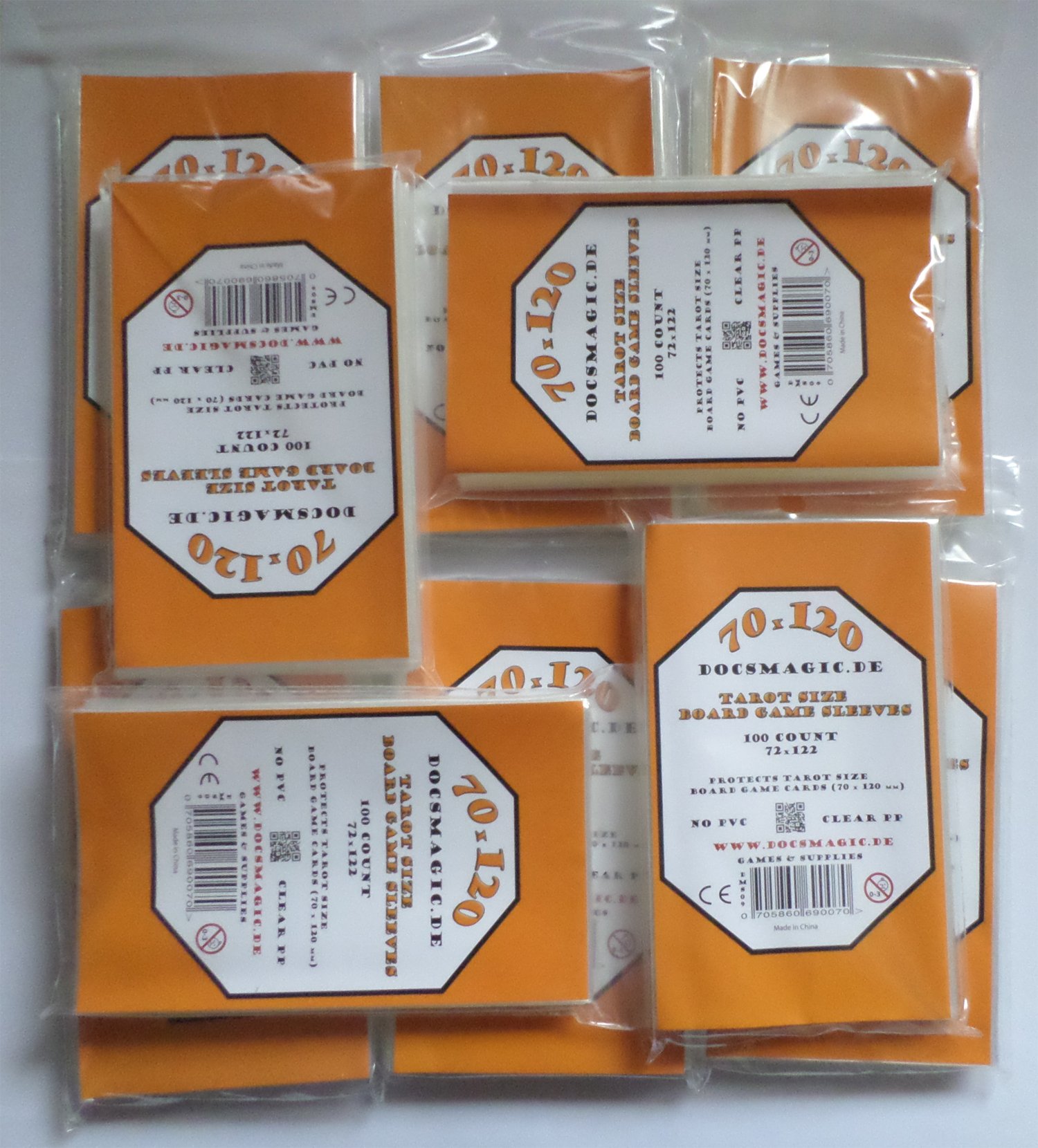 docsmagic.de 1.000 Tarot Size Board Game Sleeves - 72 x 122-10 Packs - Oversize - 70 x 120
