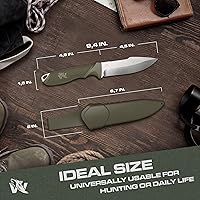 Vista 5 de ODENWOLF WOLF-I Full Tang Survival Knife with Sheath - Stylish Tactical Fixed Blade - Made of D2 Steel - Bushcraft and Camping Knife Survival