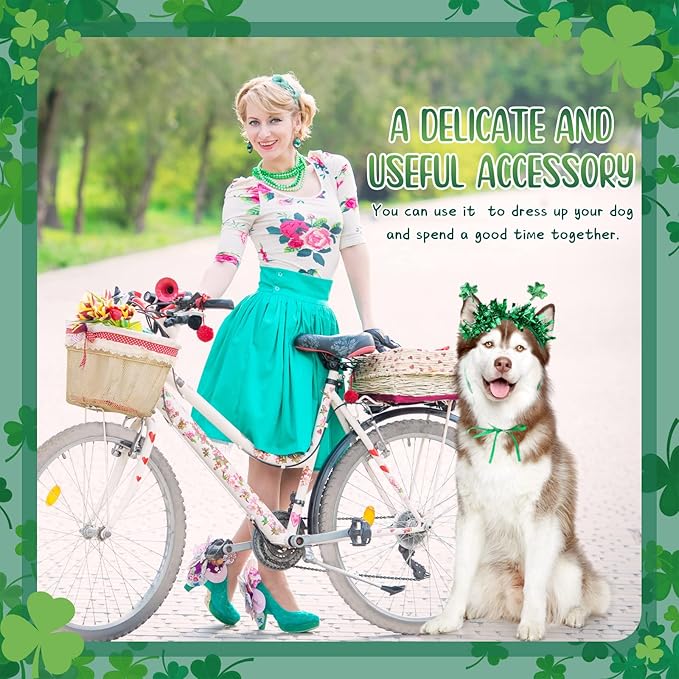 Diadema Verde para Perros Pequeños San Patricio 2 Piezas miniatura 6