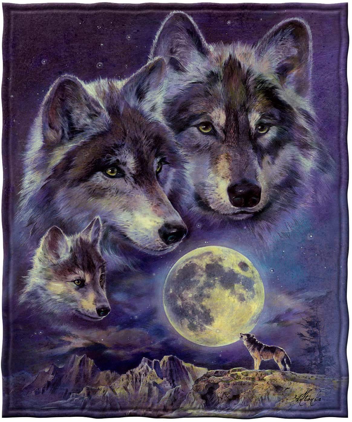 Polero Wolf-23 Soft Flannel Throw Blanket For Beds Double Fuzzy Fleece Blankets Throw For Living Room Adults Kids, Wolf Print (200X150cm)
