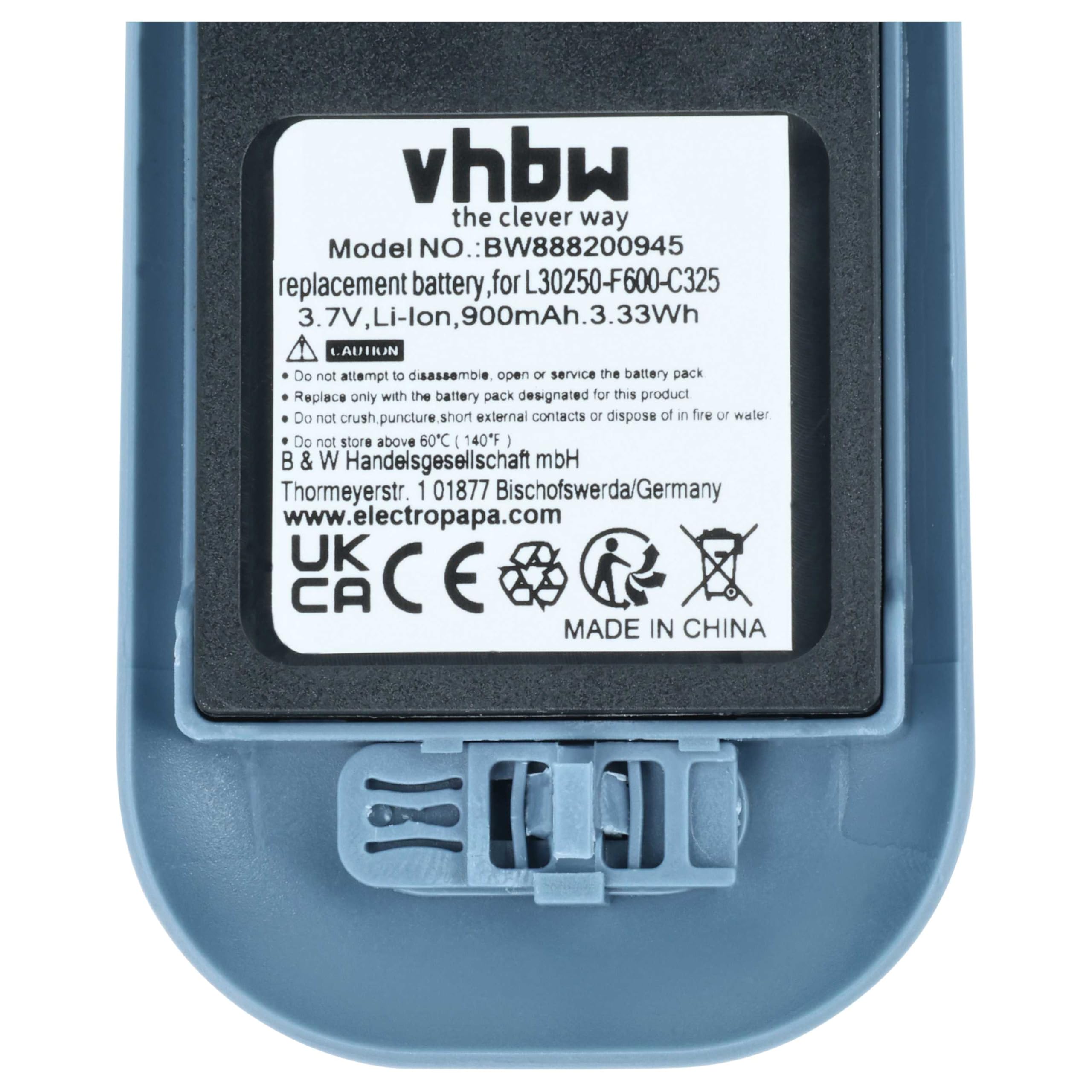 vhbw 5x batteria compatibile con Ascom 9D62, D62 DECT, i62, DH4-ACAB telefono fisso cordless (900mAh, 3,7V, Li-Ion) blu/grigio