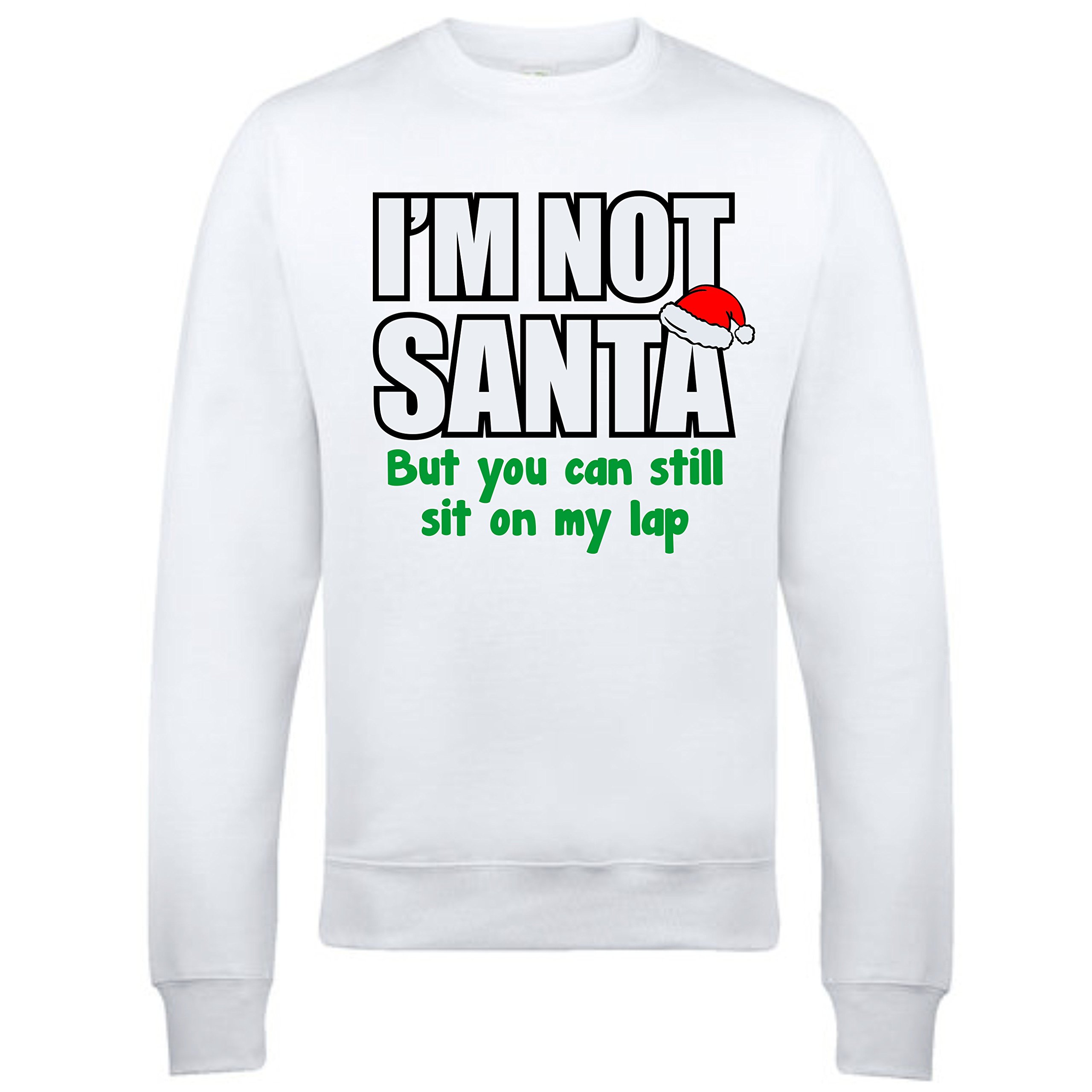 Reality Glitch Men's White I'm Not Santa Sweatshirt.