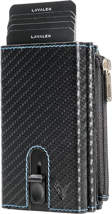 Porte Carte Homme PopUp - Petit Portefeuille Homme Cuir Veritable Style Moderne - Porte Carte Bancaire RFID - Portefeuilles et Porte-Cartes - Wallet for Men - Idee Cadeau Original.