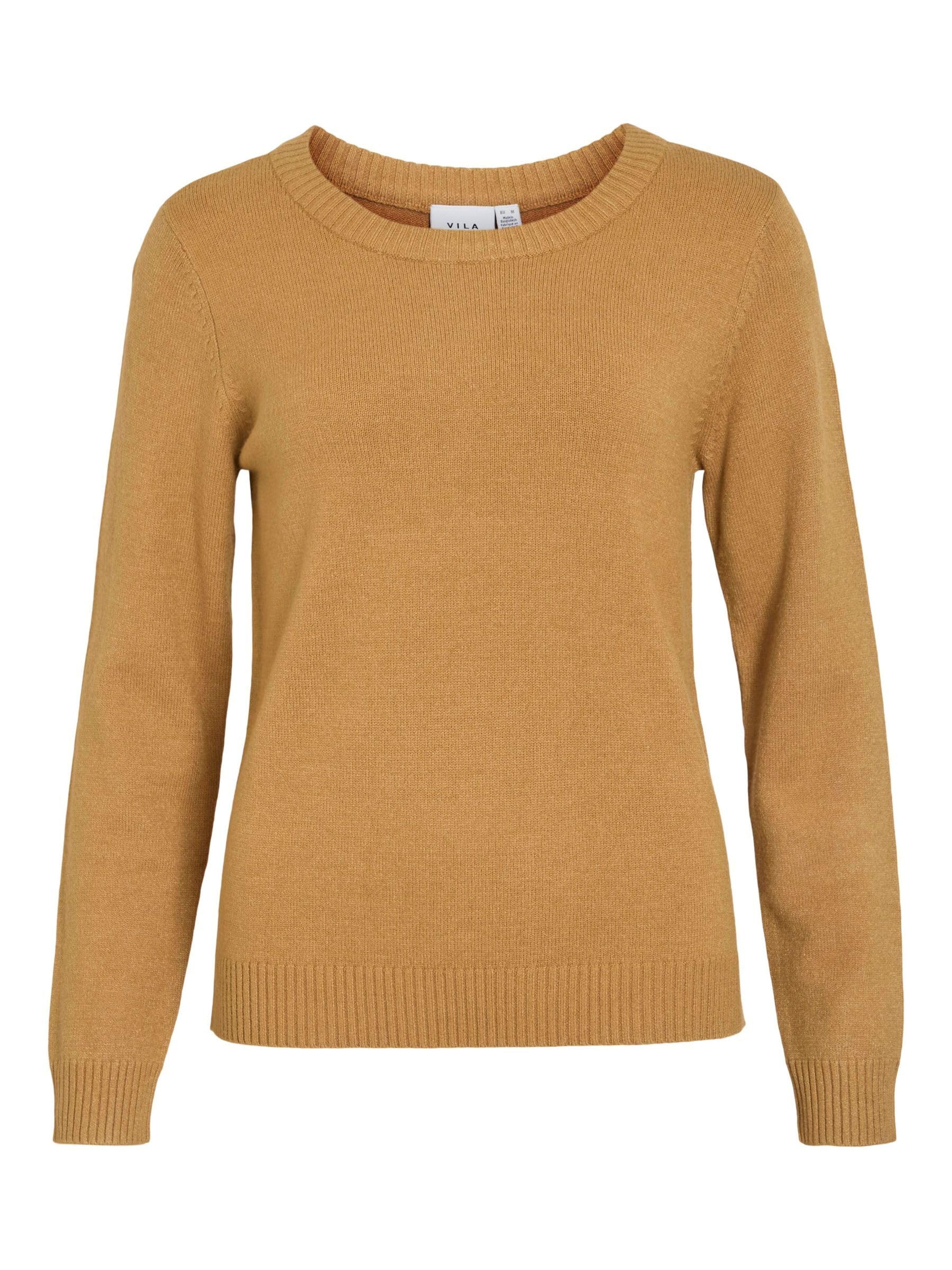 Vila Women's Bistre Viril O-Neck L/S Knit Top - Noos, Xs