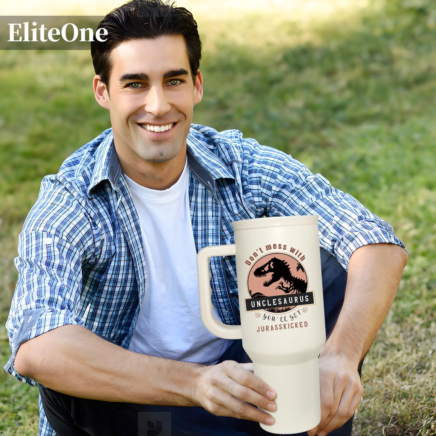 Uncle Tumbler Gifts For Fathers Day for Uncle Gift from Niece Nephew - 40oz Funny Tumbler Unclesaurus Cup - Unique Birthday Gift Thank You Christmas gifts for Uncles - Image 3