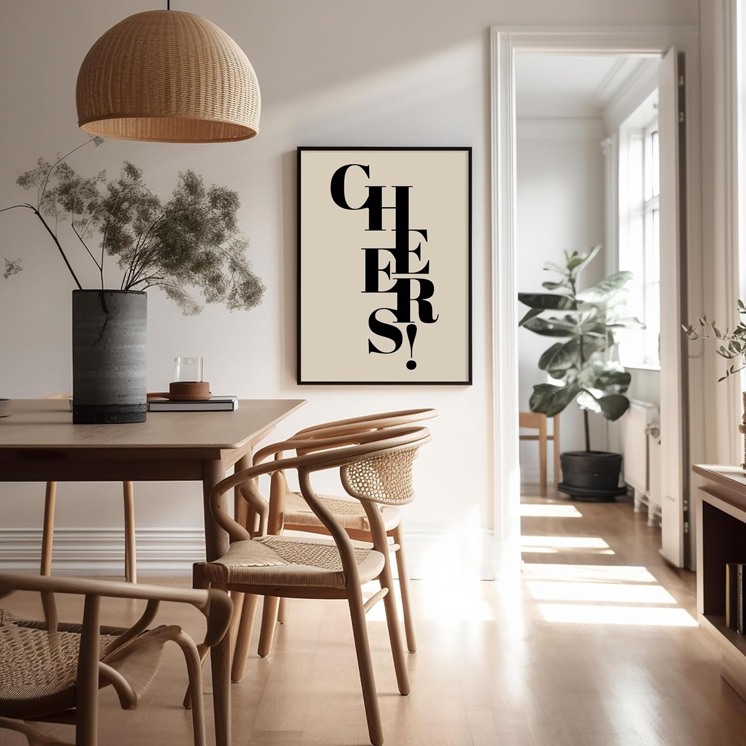 Poster Master Vintage Minimalist Poster - Retro Unique Print - Cheers, Toast, Simple, Unique, Typography, Expression - 8x10 UNFRAMED Wall Art - Gift for Artist, Friend - Wall Decor for Kitchen, Bar