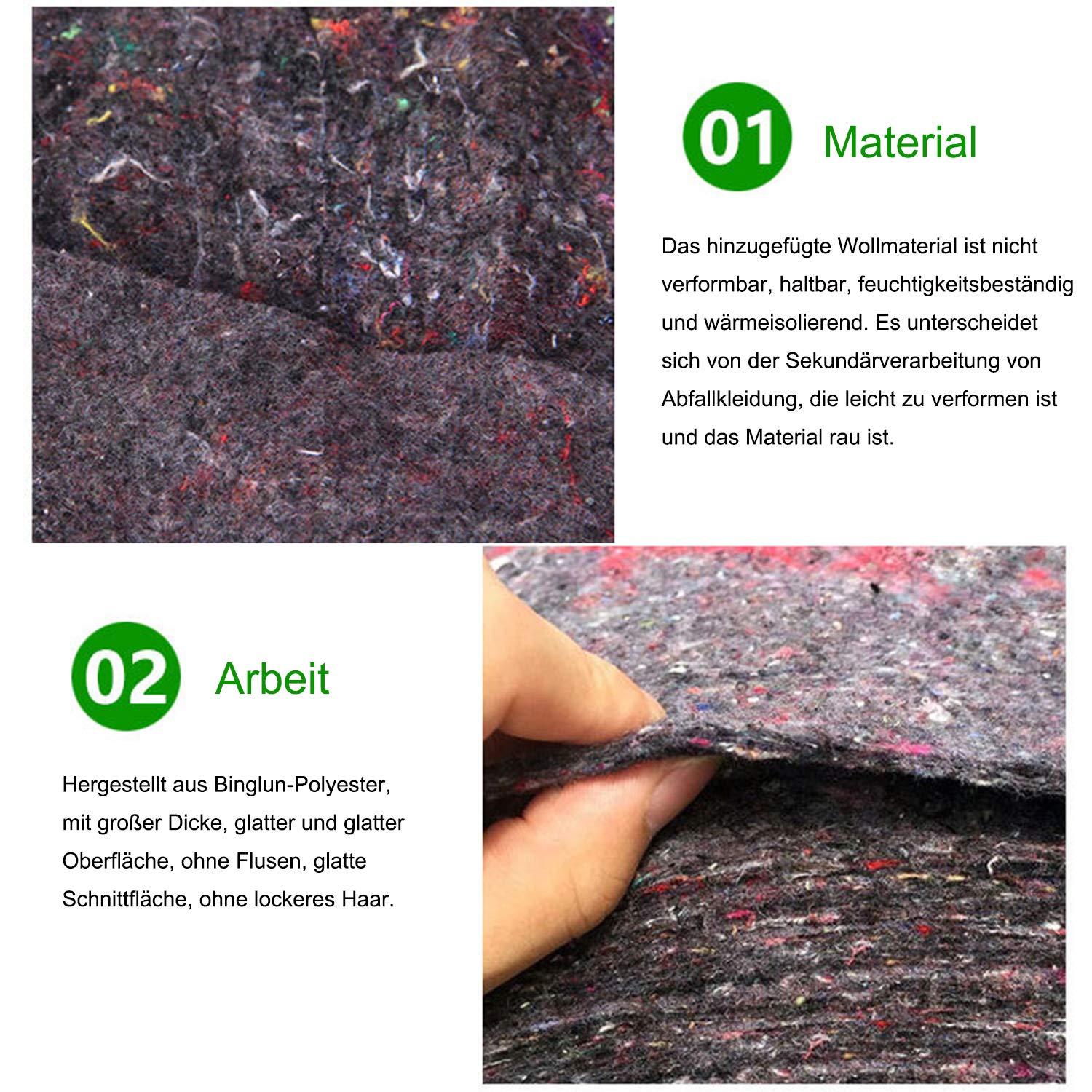 Froadp 100㎡ Malervlies mit PE Anti Rutsch Beschichtung 180g/m² Schutzvlies Abdeckvlies Unterlage Abdeckfolie Oberflächenschutz für Bodenbeläge Tapezieren Malerbedarf(2x50㎡)