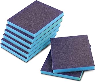 Pack of 8 Sanding Sponge with 120 Grit, Jamiikury Fine Sanding Blocks, Washable and Reusable, Wet Dry Sandpaper Sponge for Wood, Metal, Furniture, Paint and Drywall