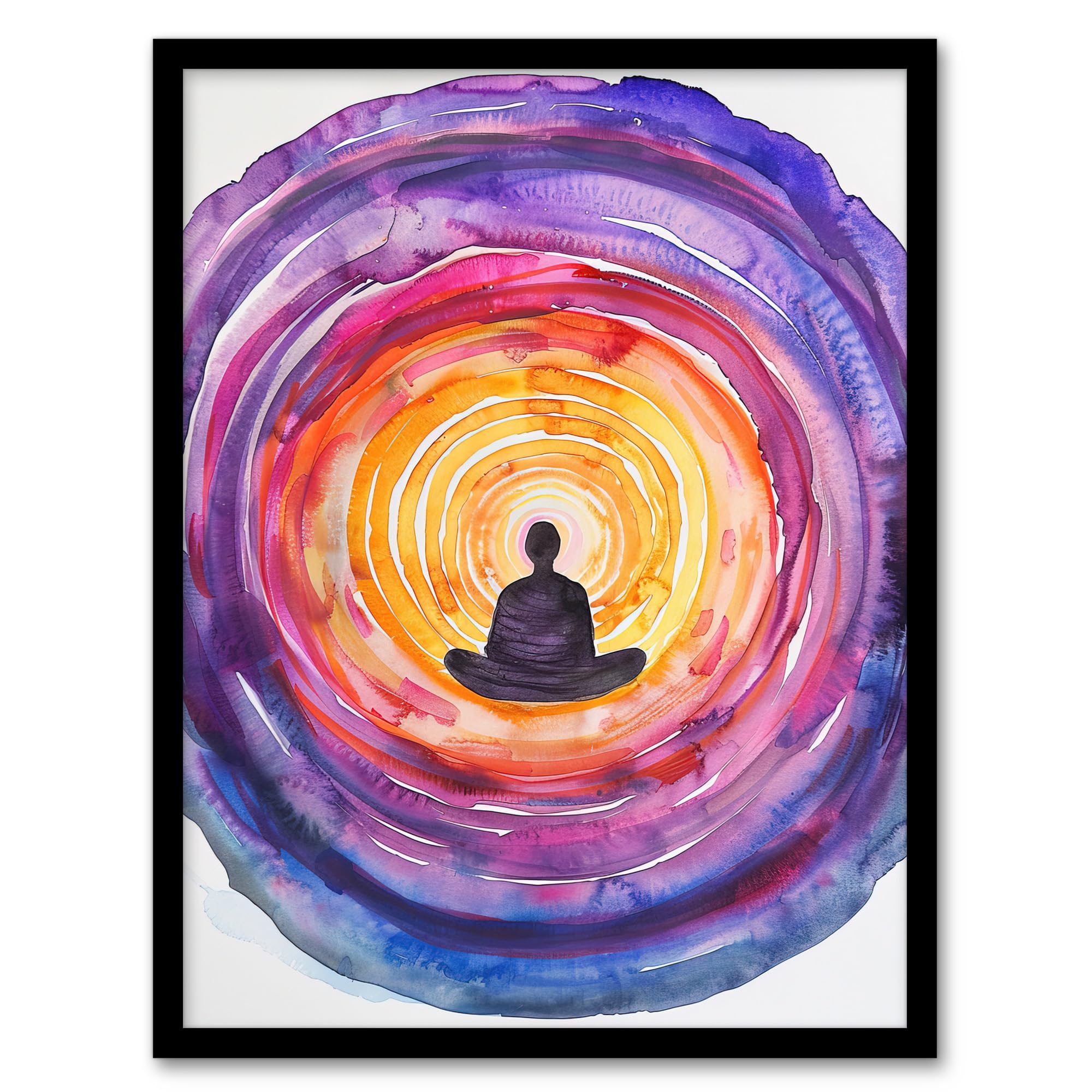 Chakra Purple Orange Energy Vortex Meditation Framed Wall Art - Artery8