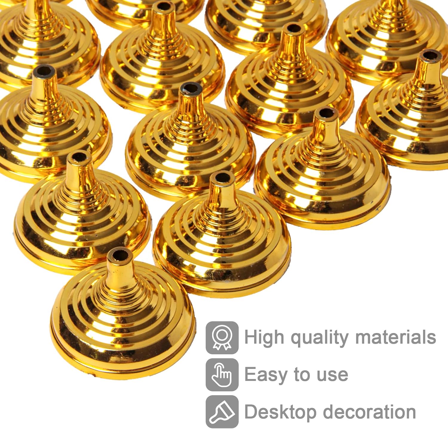 Qfeley Mini Flag Stands, 30 Pack Golden Table Flag Holders Desk Flag Stands Mini Flag Bases, Holds 4x6inch Mini Stick Flags, Mini Flag Holders for Company Sports Team Logo Flag, 55x38mm : Office Products