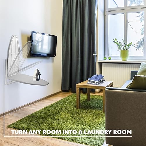 Miniatura 4 de Bartnelli Tabla de planchar de alta calidad para montar en la pared, estación de tabla de planchar plegable para el hogar, dormitorio, apartamento y