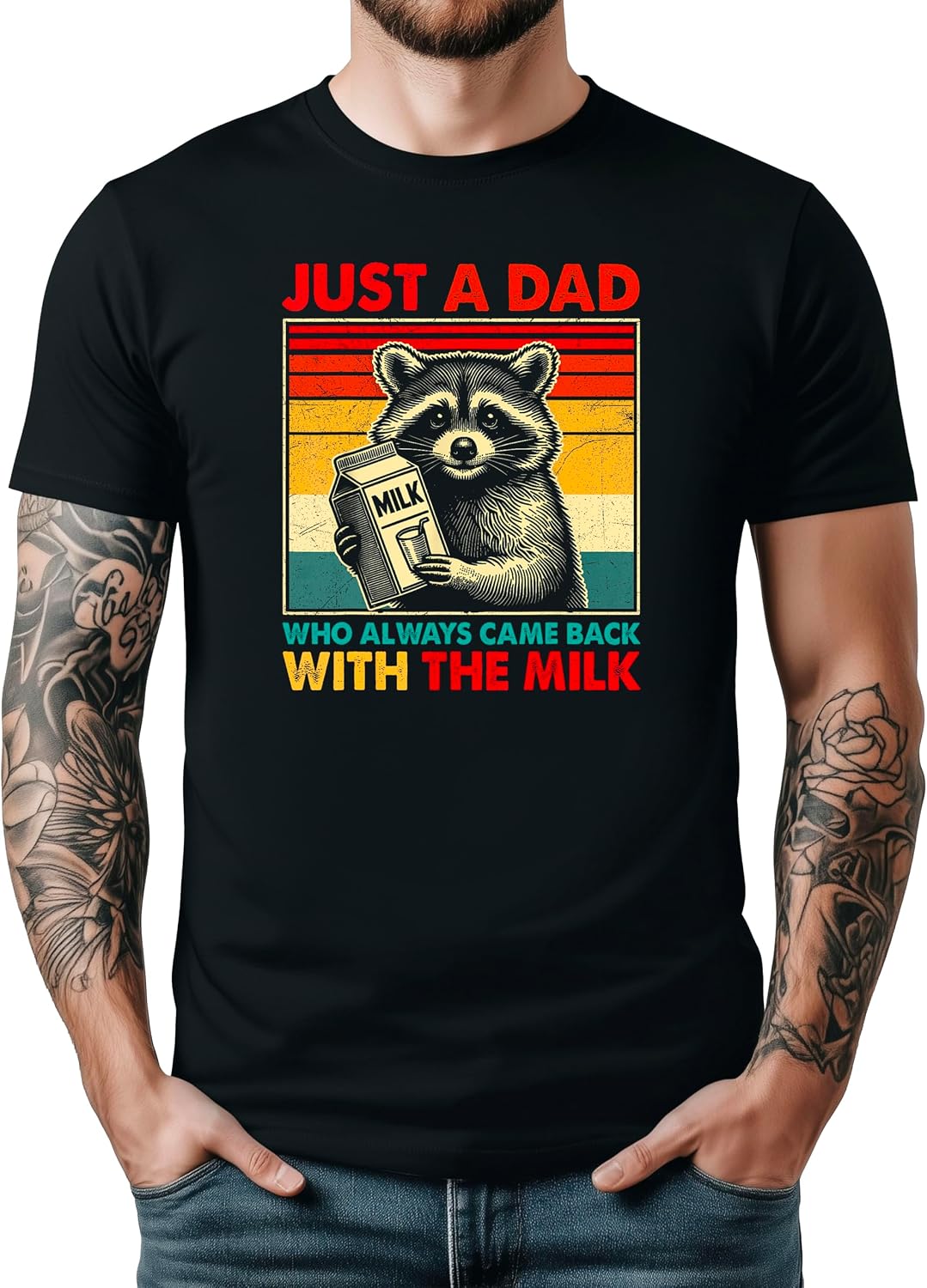 Just a Dad Shirt for Men Funny Came Home with The Milk Tee for Dad