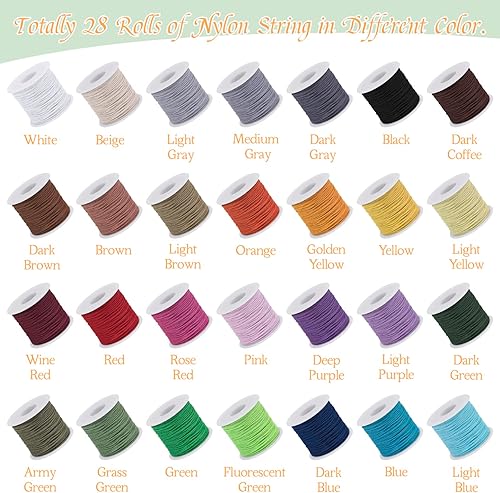 Miniatura 7 de JeogYong 2 cuerdas de algodón encerado de 0.039 in x 76 yardas, cuerda de cera para hacer pulseras, hilo encerado para abalorios para hacer joyas,