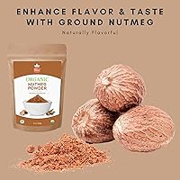Vista 4 de SPICY ORGANIC Ceylon - Polvo de nuez moscada molida – Bolsa resellable de 4 onzas (3.99 oz) USDA Organic, sin OMG, Kosher Nuez moscada orgánica