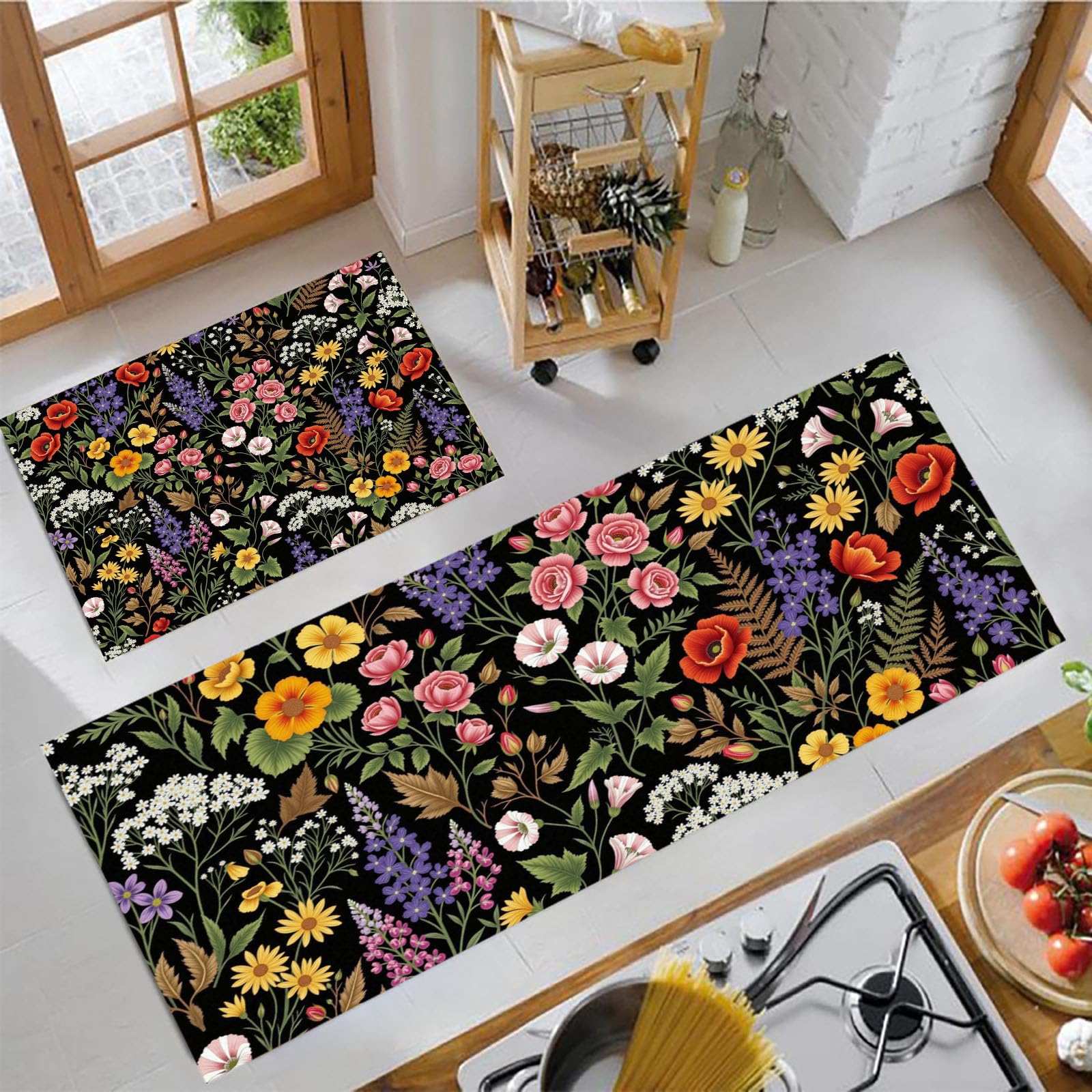 Tapetes de cocina prado floral vintage para decorar pasillos y comedores con un toque medieval