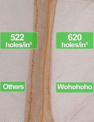 Miniatura 7 de wohohoho Malla de malla para la cabeza de mosquito con cordón, malla facial para sombreros, protector facial de malla para hombres y mujeres,