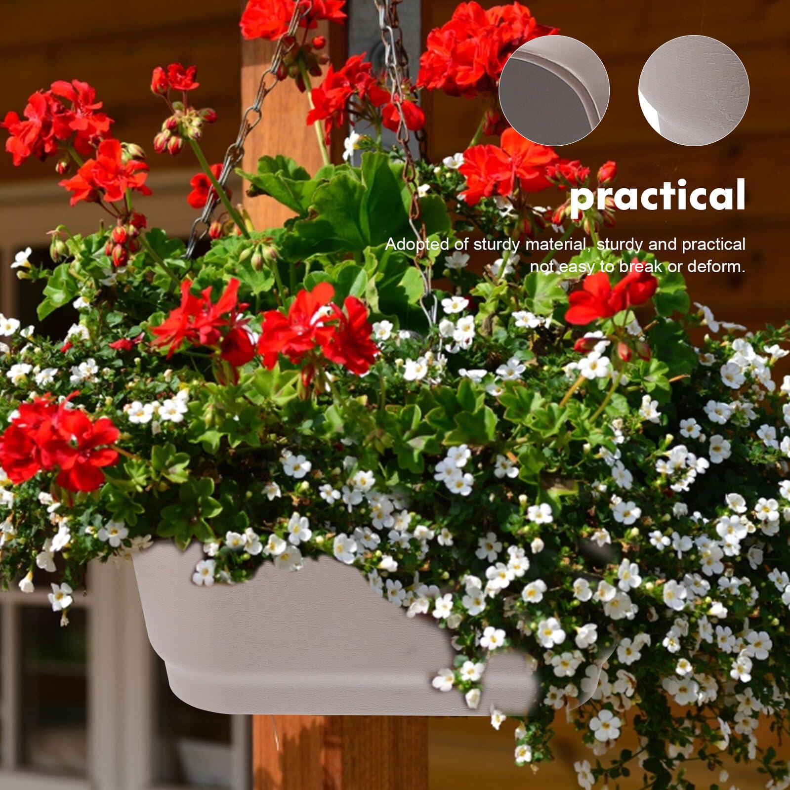 VALICLUD Porta Vasi da Balcone da Ringhiera in Plastica Resistente per Piante Sospese, Design Salvaspazio e Durevole, per Decorazioni Casa e Locale