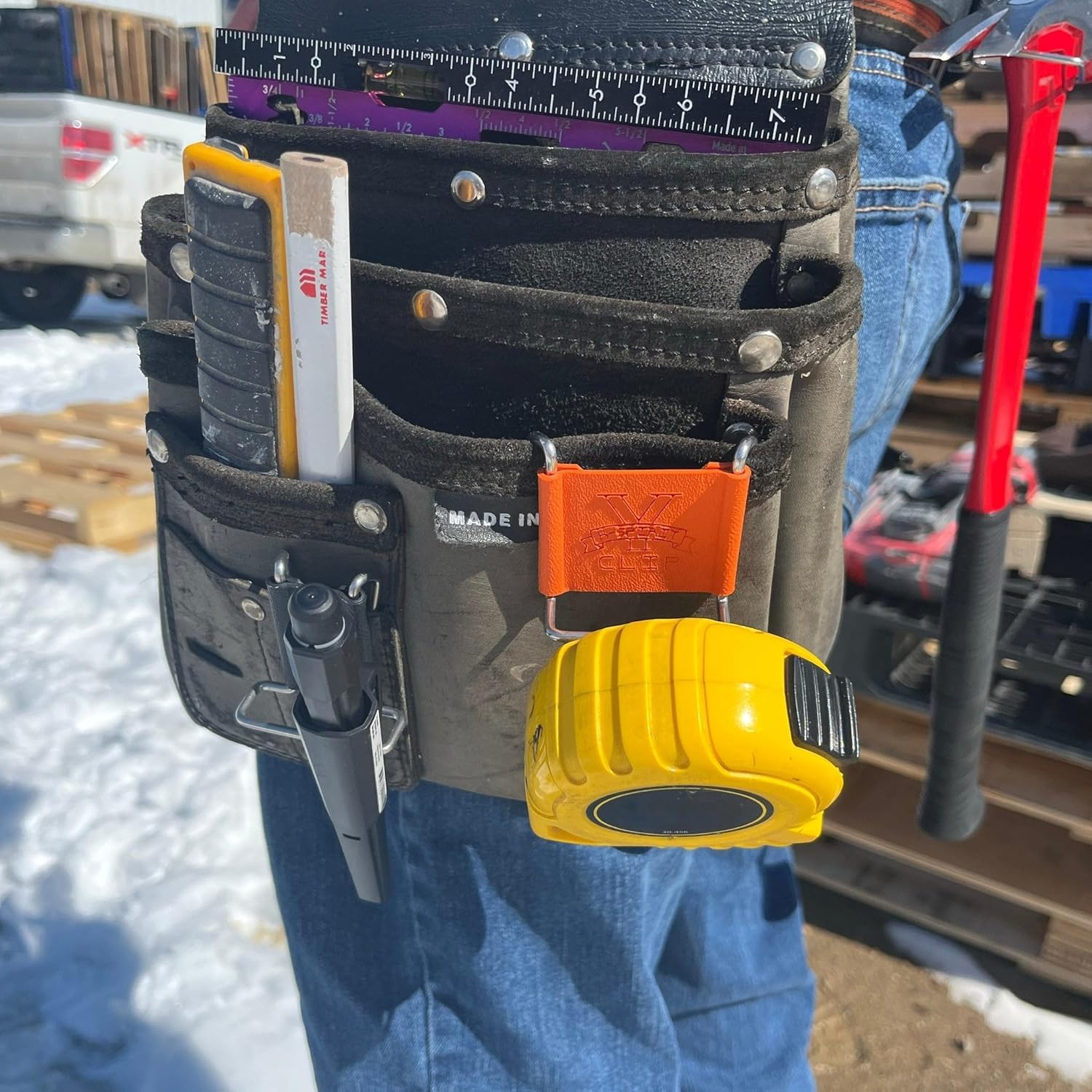 YM Carpenter MK2 Y-Clip Ceinture à outils – Clips de rangement supplémentaires pour ceintures à outils, peut contenir un ruban à mesurer, un marteau, une visseuse à percussion, un pistolet à clous