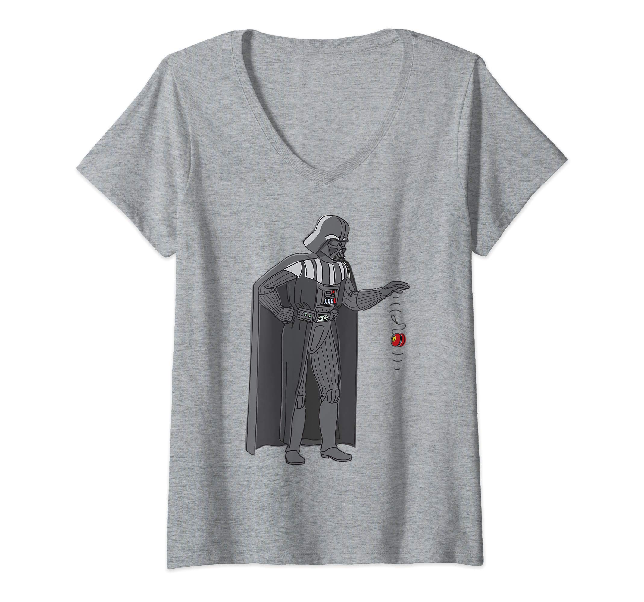 Womens Star Wars Darth Vader Force Yo-Yo V-Neck T-Shirt