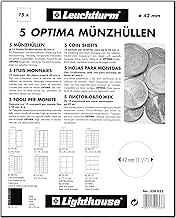 Leuchtturm 319236 Optima 34-24 Compartments Transparent Coin Pockets for Coins up to 34 mm Diameter – Pack of 5