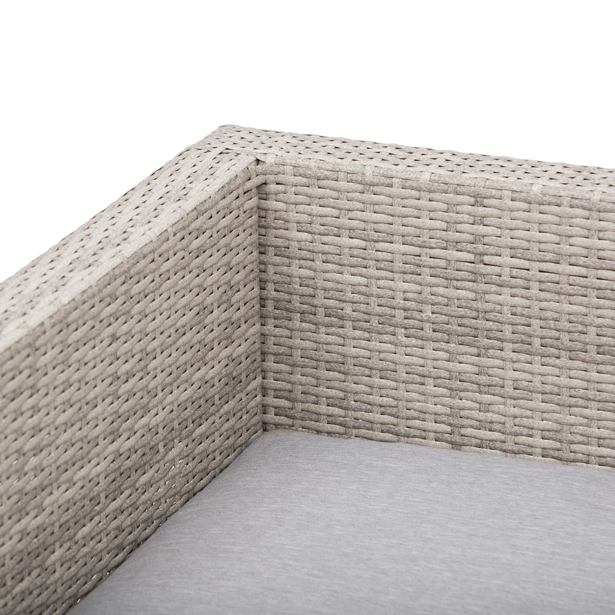 Outsunny Salon de Jardin extérieur d'angle 5 Places Design Contemporain Coussins déhoussables Table Basse Acier époxy résine tressée Grise