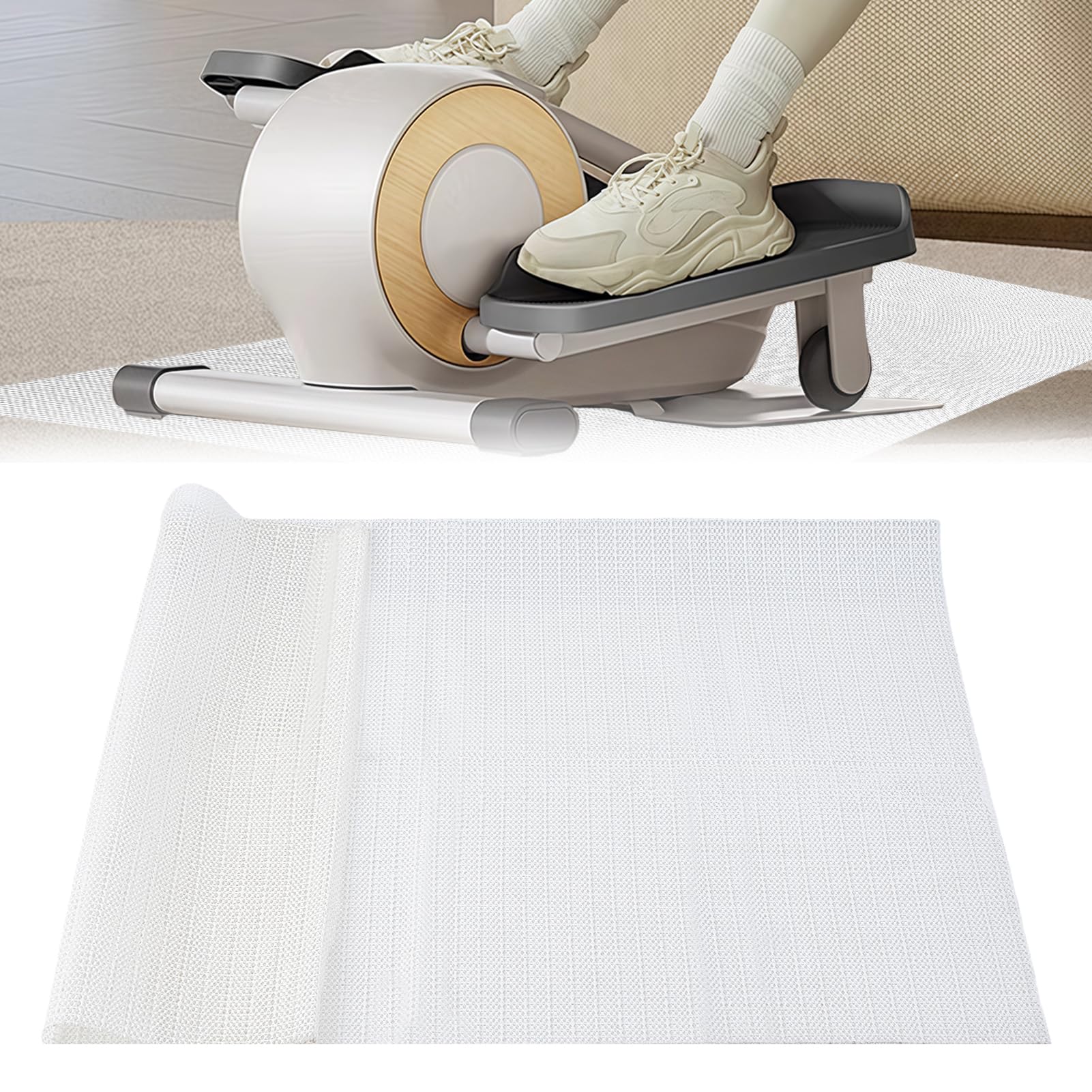 NICENEEDED 23.6 x 15.8 Inch Non-slip Mat for Ellipse Leg Exerciser Machine, Exercise Equipment Mat Suitable for Under Desk Elliptical Peddler Foot and Leg Pedal Exercixer