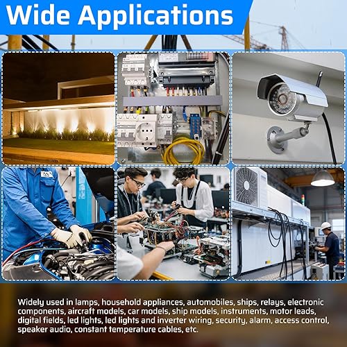Miniatura 7 de Cable eléctrico de calibre 18, 8 conductores, cable de cobre estañado trenzado de 100 pies, cable de alambre 18AWG 8 con chaqueta de PVC negro,
