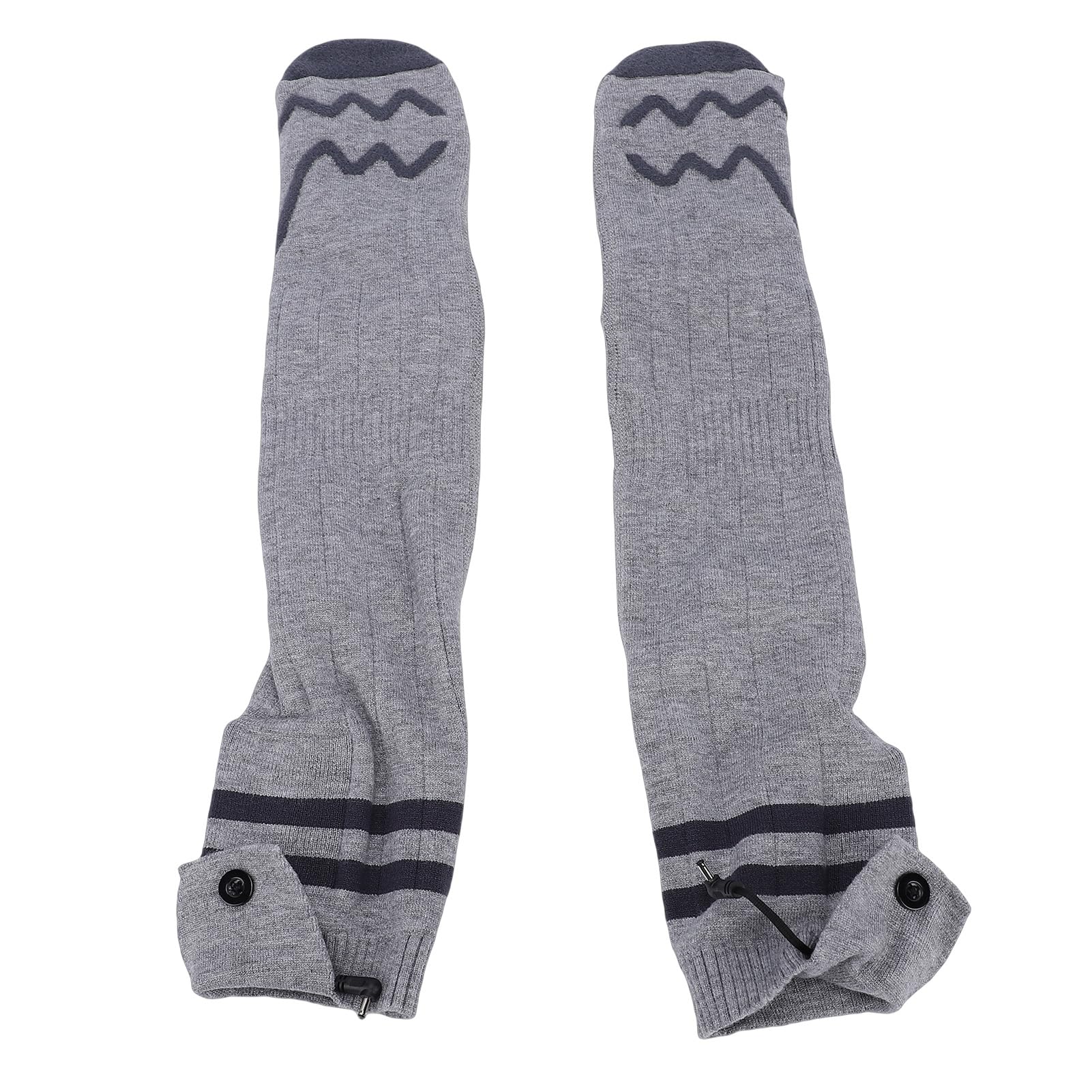 SIXRUN Chaussettes Chauffantes pour Hommes et Femmes, Chaussettes Chauffantes électriques Rechargeables avec Contrôle par Application Intelligente pour le Ski D'hiver et le Camping, Gris, Paquet de 2
