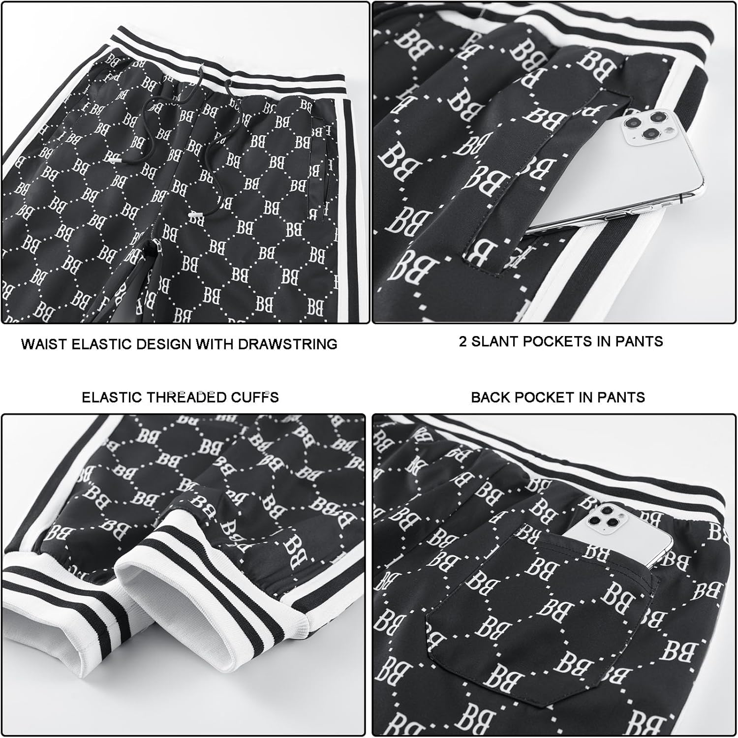 Track Suits for Men Set Plaid Tracksuit Mens Sweatsuits 2 Piece Sport Jogger Sweat Suits Clothes Jogging Outfits - Image 6