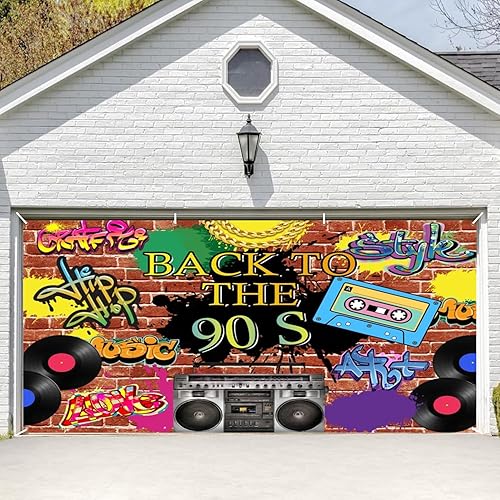 Miniatura 8 de Fondo de regreso a los años 90 para fiesta, tema hippie, hip hop, rock, fondo de ladrillo rojo para fotografía, graffiti, pared, calle, decoración