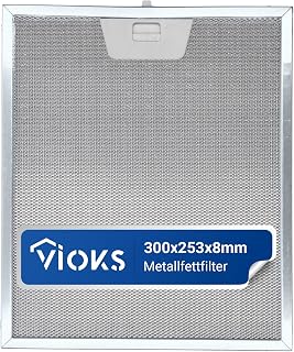 VIOKS Filter Dunstabzugshaube Metall Ersatz für AEG Elеctrolux 50248271004 Faber 133.0017.054 Whirlpоol 482000027080 Dunstabzugshaube Metallfilter 300x253 mm Filter für Abzugshaube