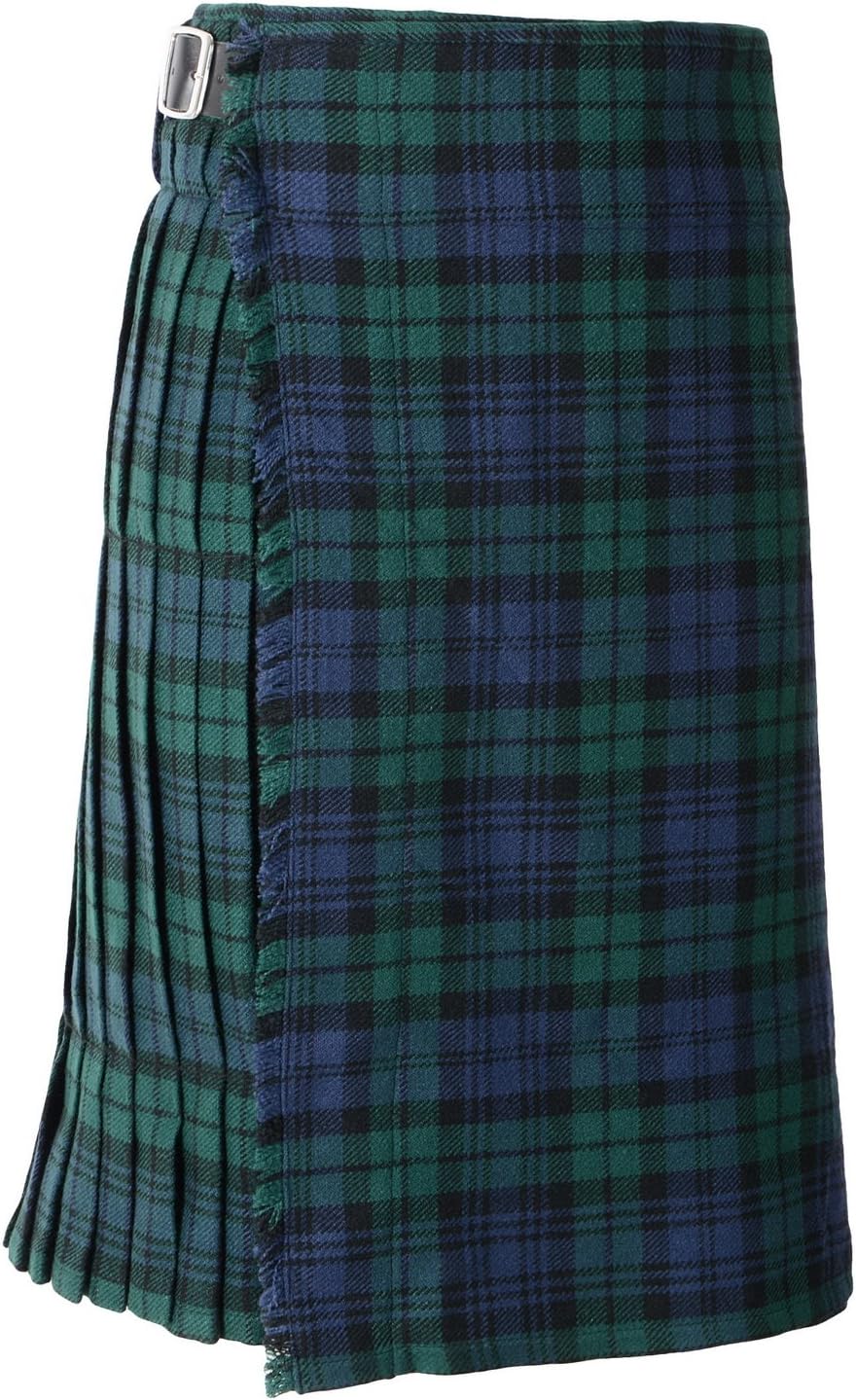 LucasiniScottish Mens Kilt Traditional Highland 5 Yard 10 oz Tartan Sporran