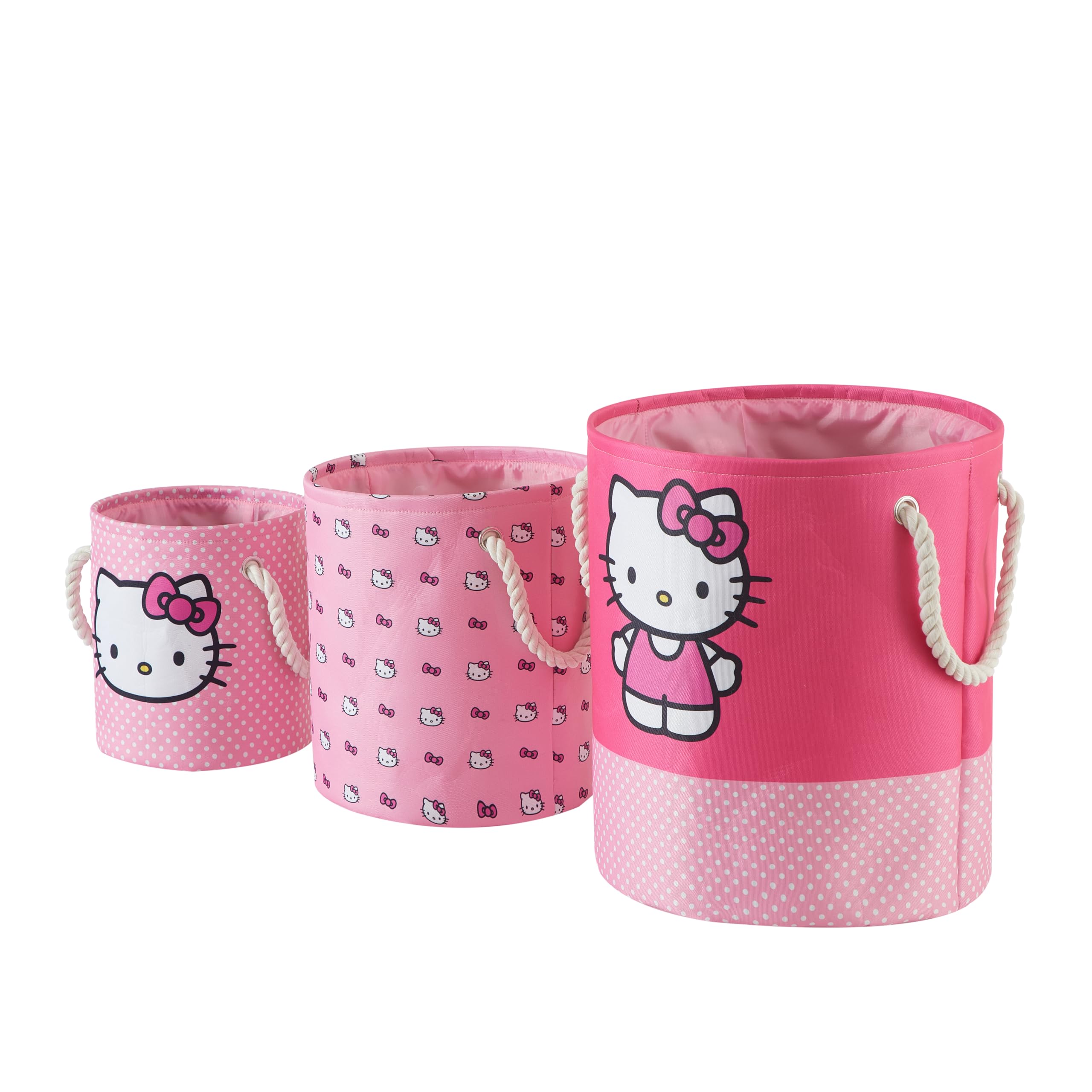 Amazon.com - Sanrio Hello Kitty 3 Piece Fabric Storage Basket Set