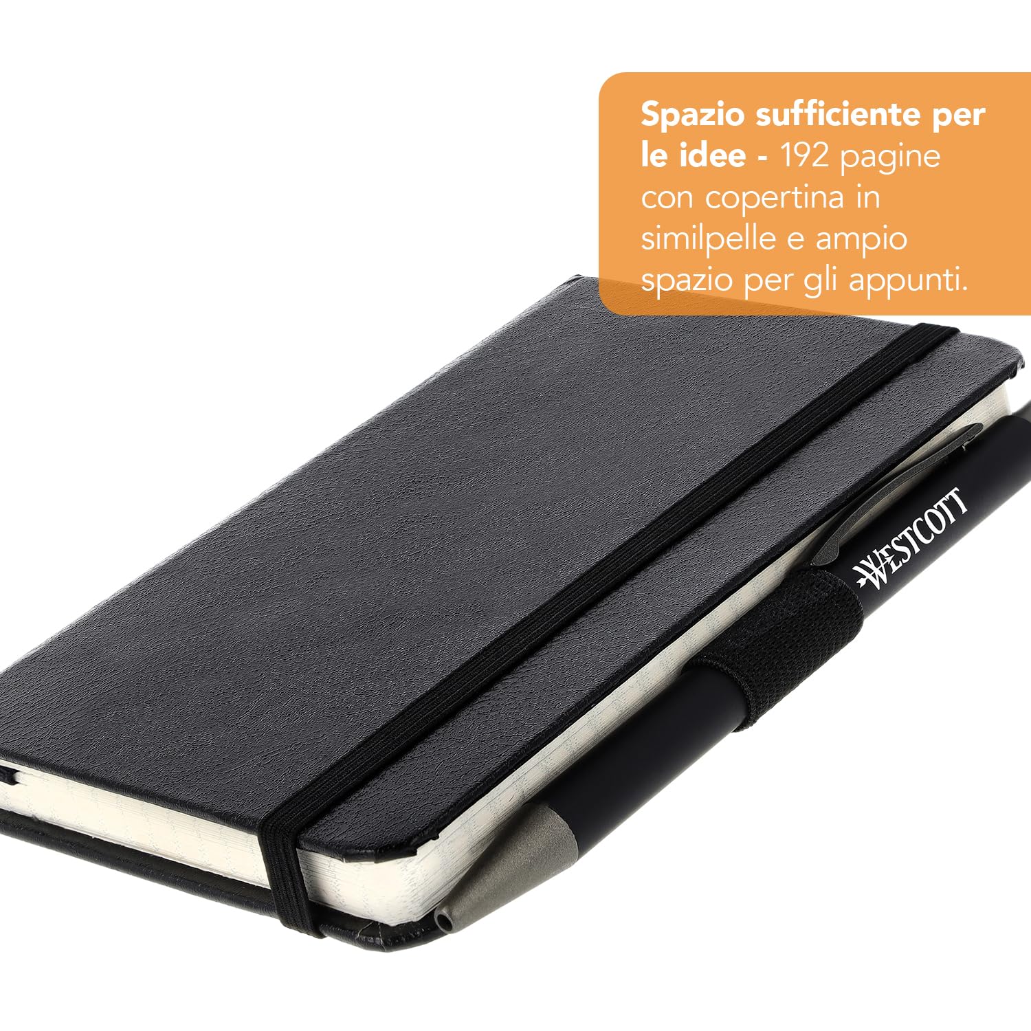 Westcott Taccuino A6 Quadrato Copertina Rigida 192 Pagine Carta FSC 80 g/m²