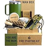 Man Box, Gift Box for Men- Birthday Gifts for Men, Mens Gift Basket, Gifts for Him- Cool Camping Gift Sets for Guys, Son, Brother, Boyfriend, Dad, Husband, Male, Friend