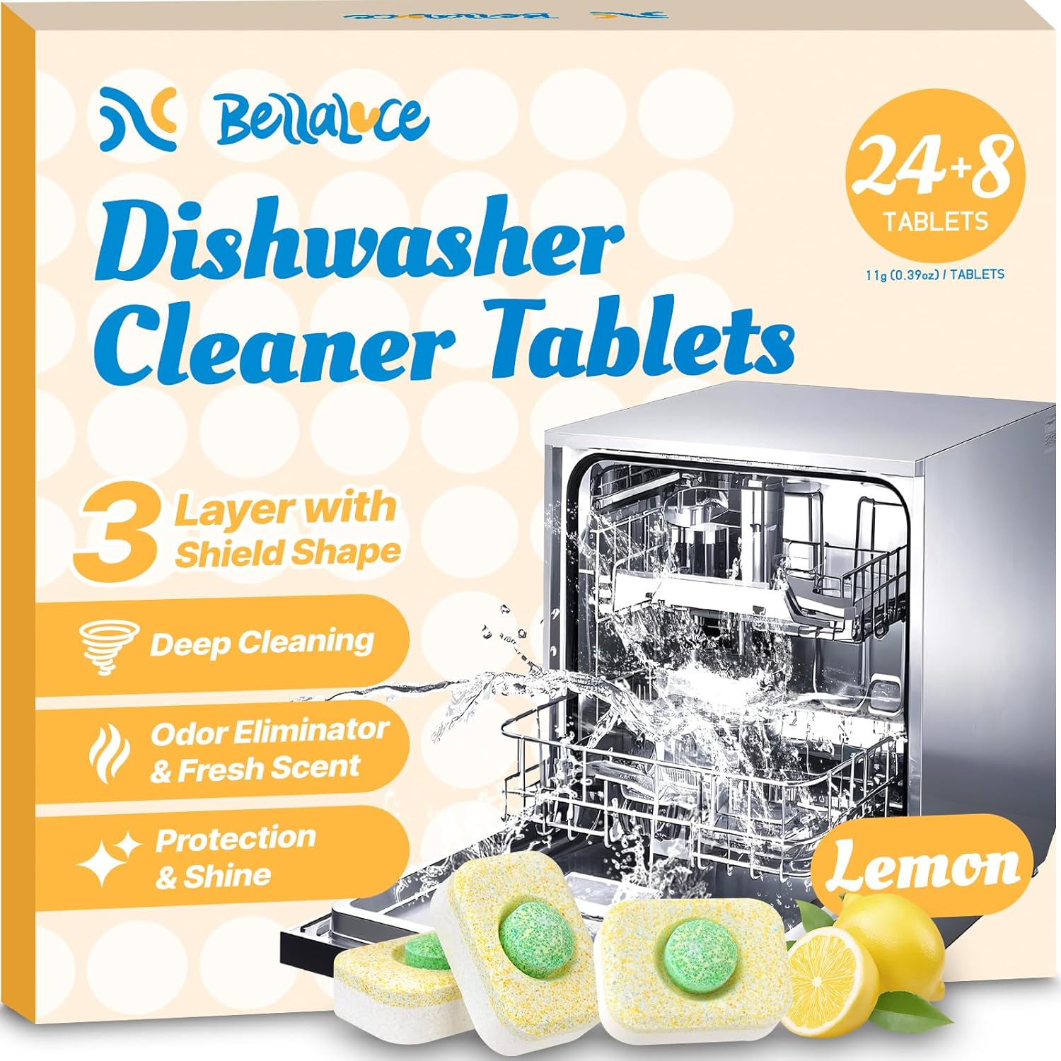 Tabletas Limpiadoras para Lavavajillas - 32 Unidades
