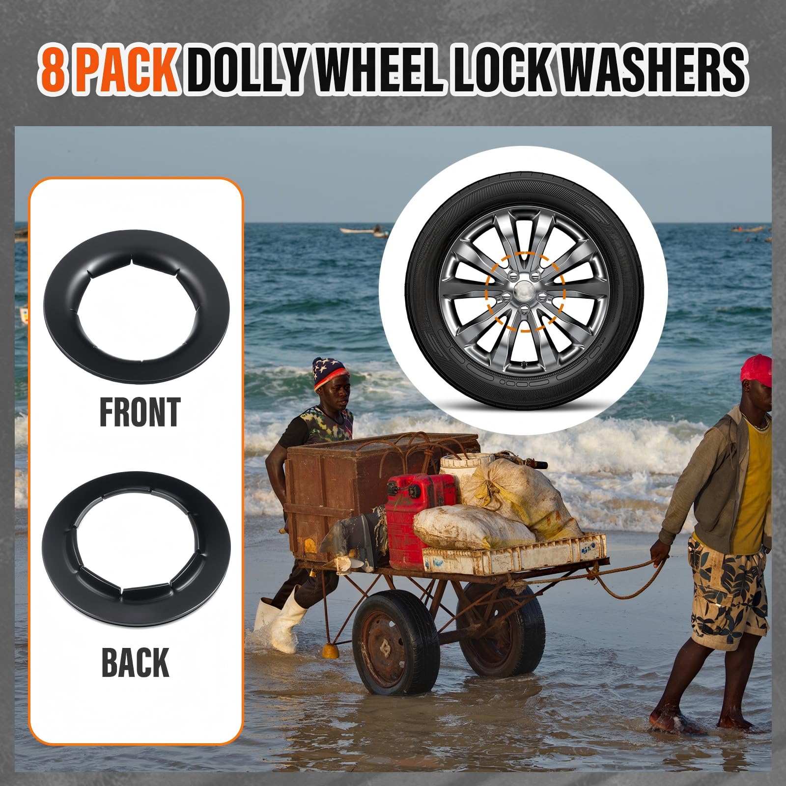 Blulu Push Nut Washers - Dolly Wheel Locks -3 Blulu Push Nut Washers - Dolly Wheel Locks -3