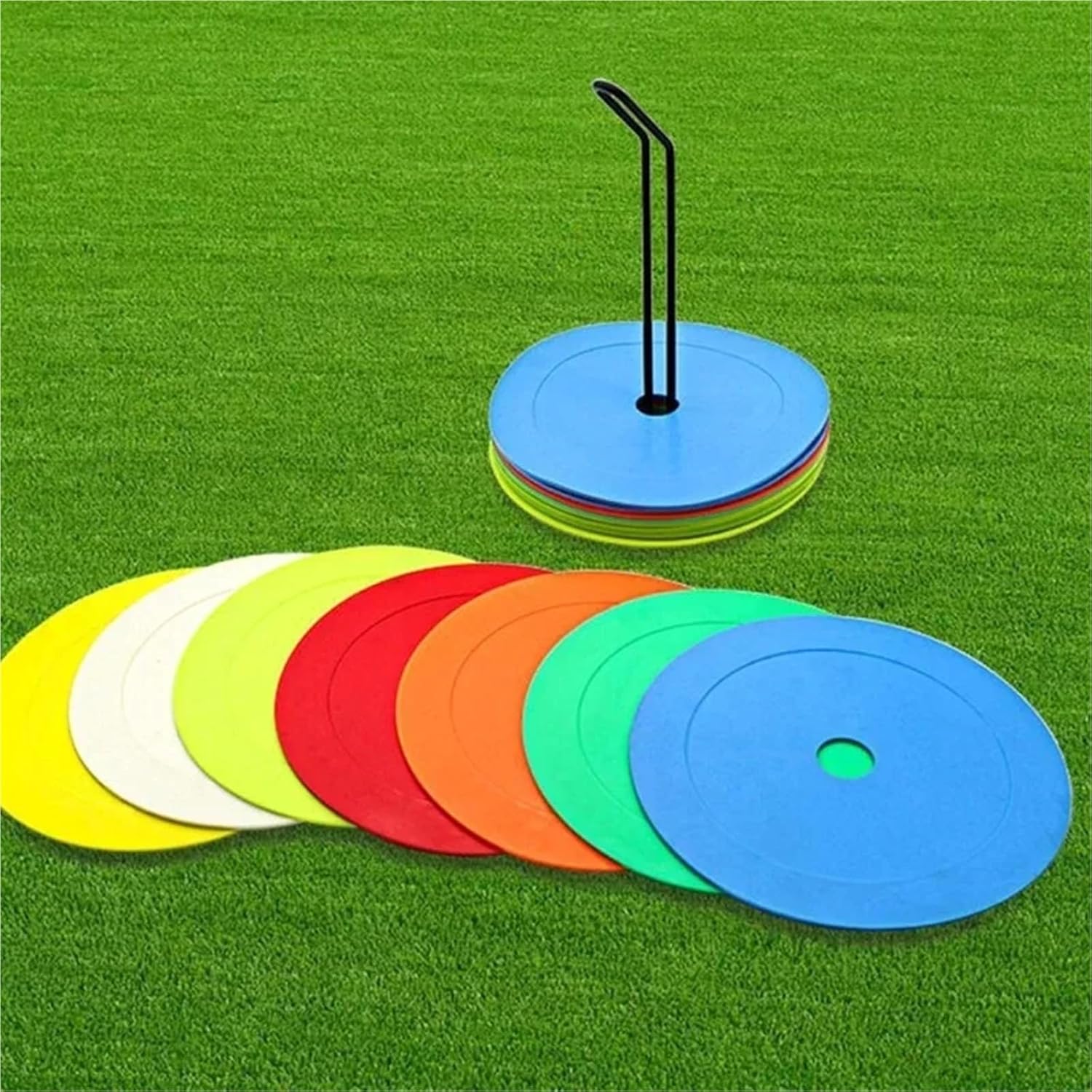 Spot Markers 10pcs Flat Cones Spot Markers Non Skid Training Obstacle Disc Flat Landmark Pad for Ball Game Drill Muscle Response Training Precision for Training Exercise Drills Gym Football
