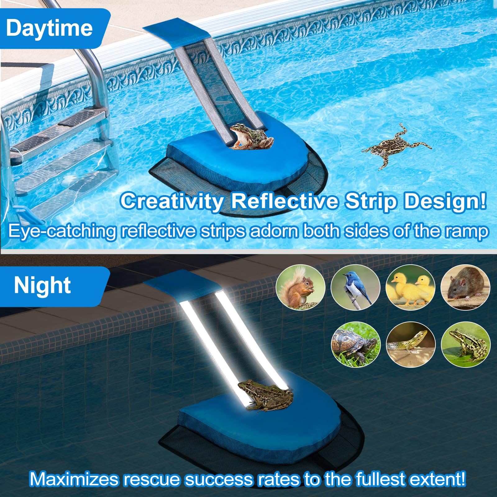 Snapklik.com : Pro Pool Animal Critter Escape Ramp 2Pcs Frog Saver Pads ...