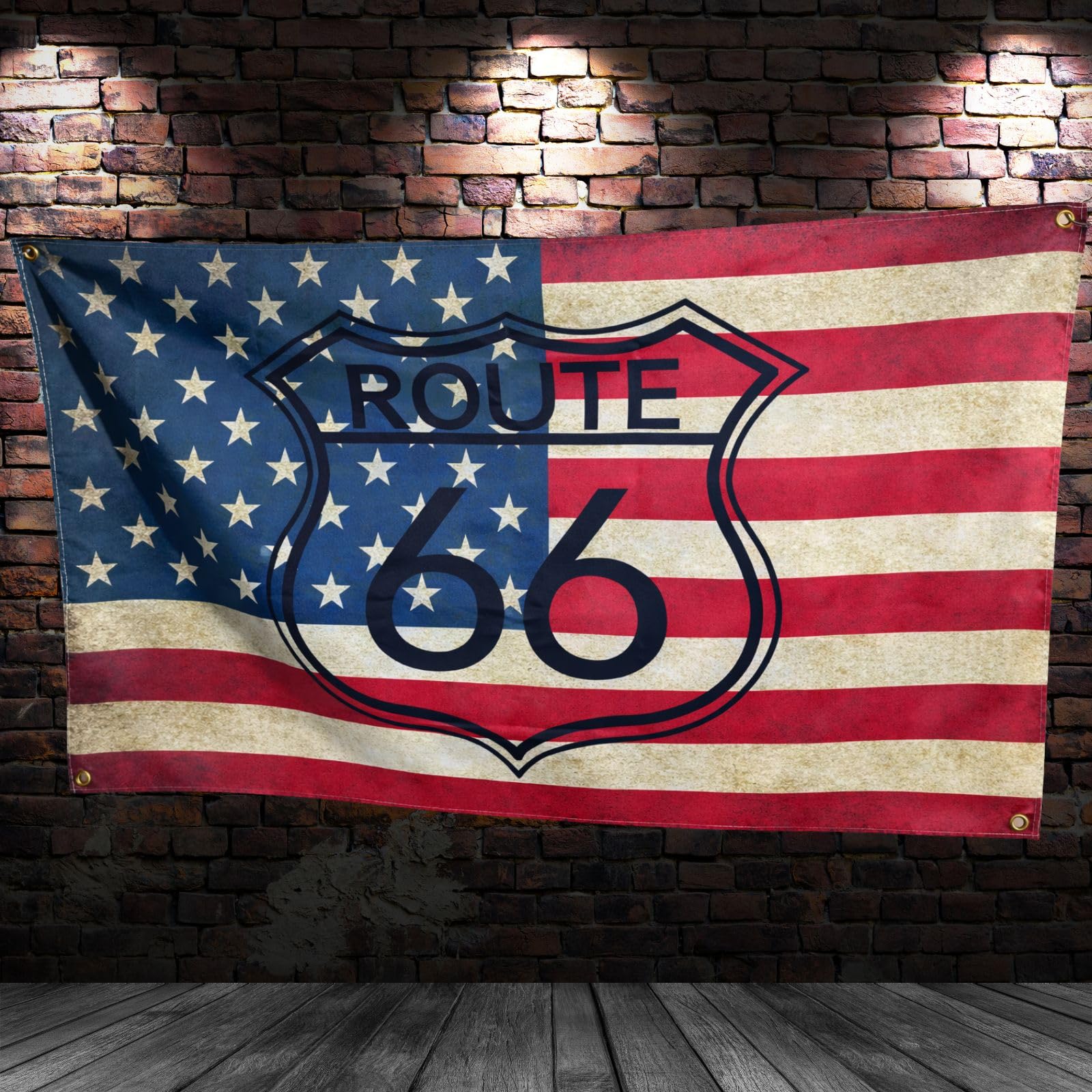 Amazon.co.jp: タペストリー フラッグ 旗 ROUTE ルート 66 アメリカン